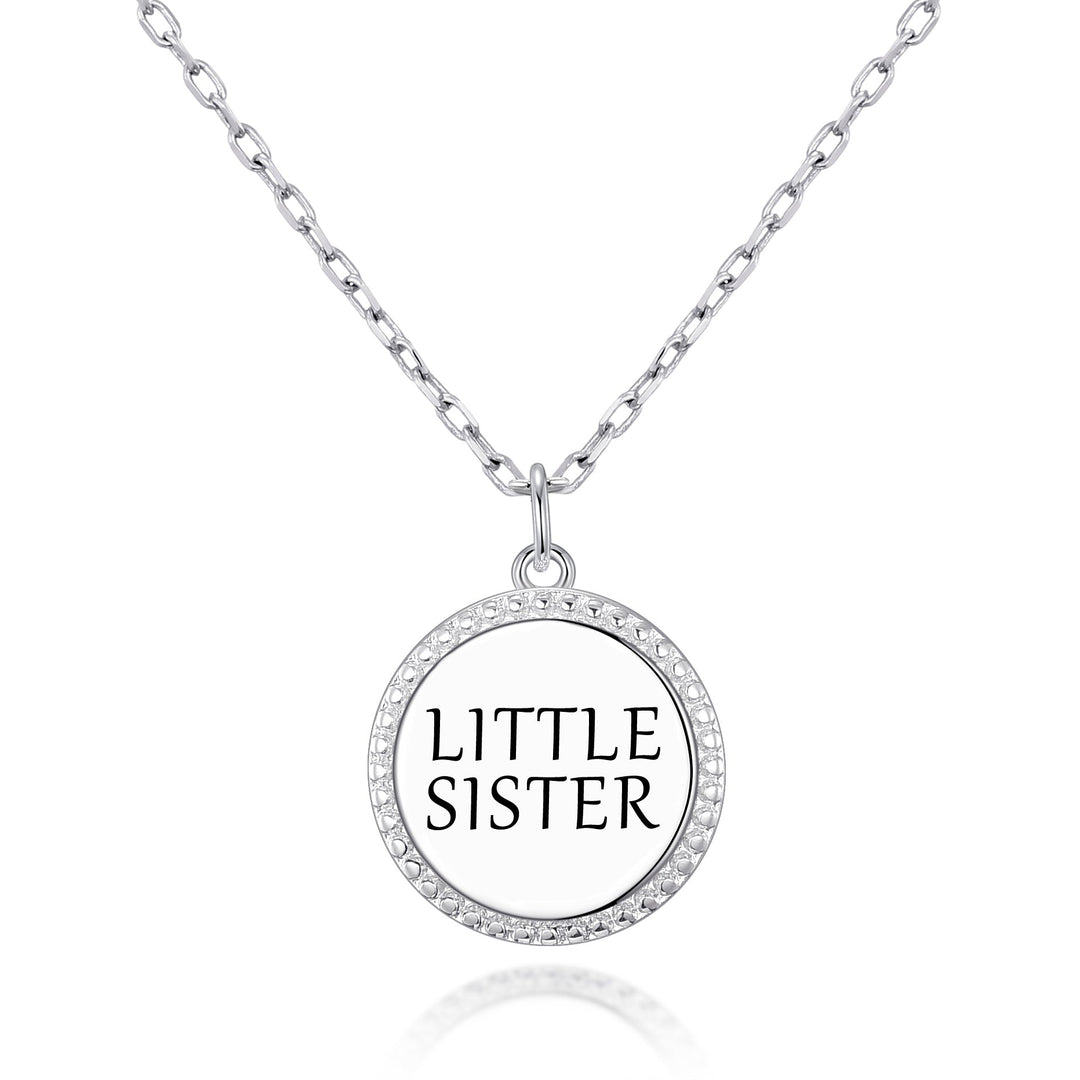 Silver Plated Filigree Disc Little Sister Necklace - Philip Jones Jewellery