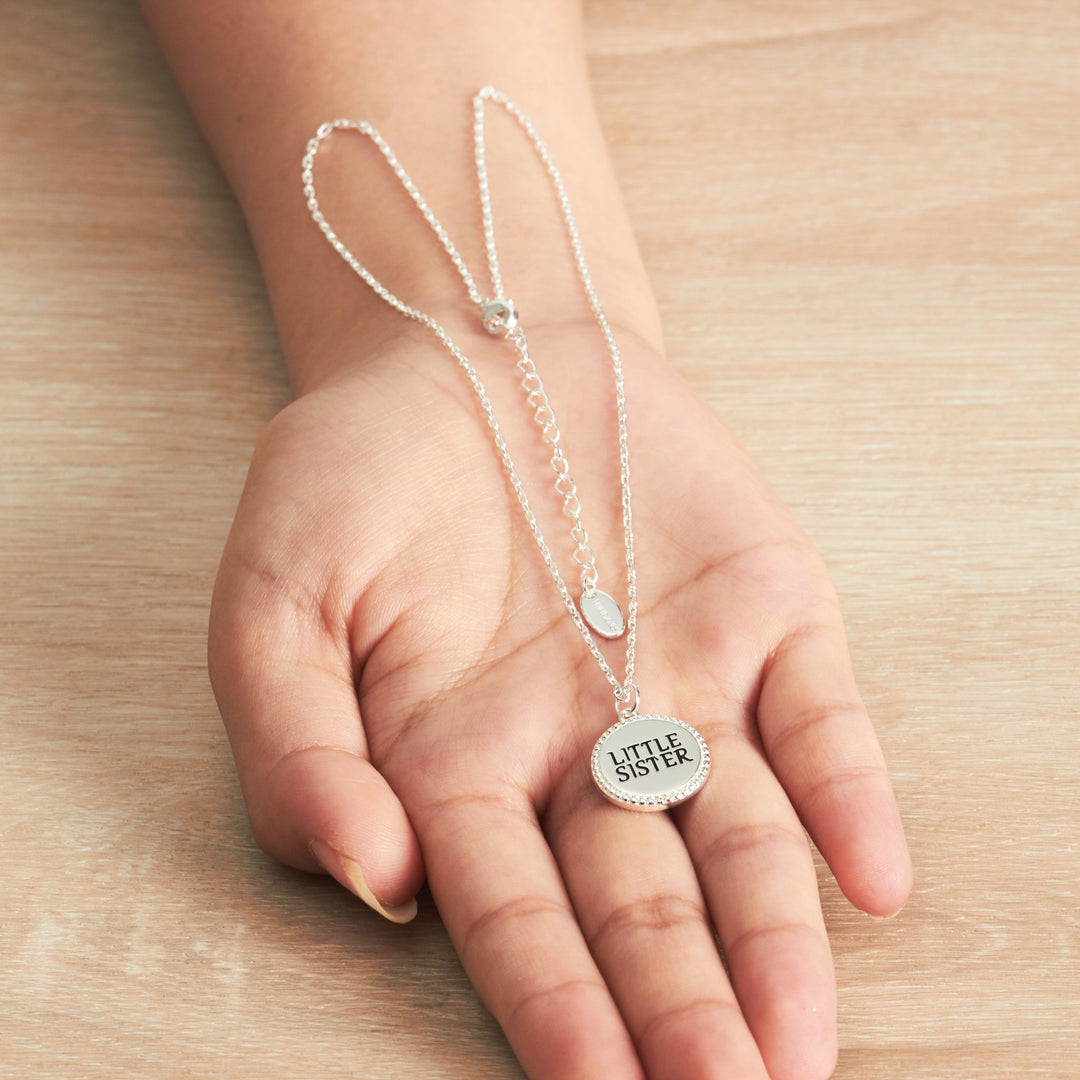 Silver Plated Filigree Disc Little Sister Necklace - Philip Jones Jewellery