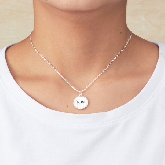 Silver Plated Filigree Disc Mum Necklace - Philip Jones Jewellery