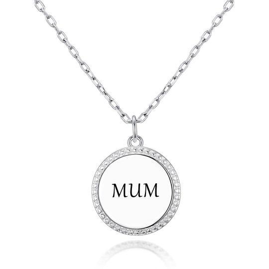 Silver Plated Filigree Disc Mum Necklace - Philip Jones Jewellery