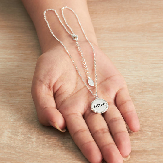 Silver Plated Filigree Disc Sister Necklace - Philip Jones Jewellery