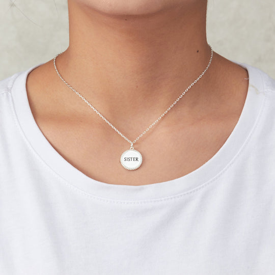 Silver Plated Filigree Disc Sister Necklace - Philip Jones Jewellery