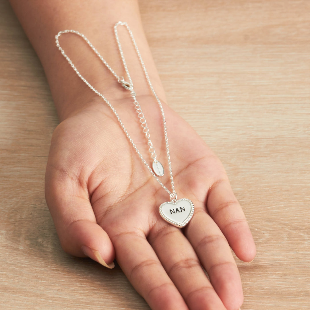 Silver Plated Filigree Heart Nan Necklace - Philip Jones Jewellery