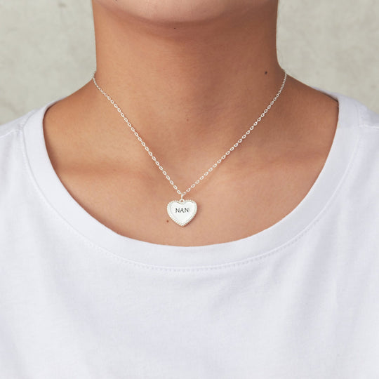 Silver Plated Filigree Heart Nan Necklace - Philip Jones Jewellery