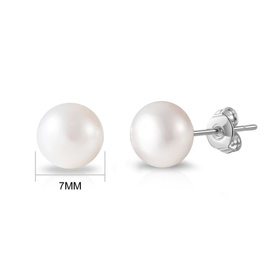 Silver Plated Freshwater Pearl Earrings - Philip Jones Jewellery