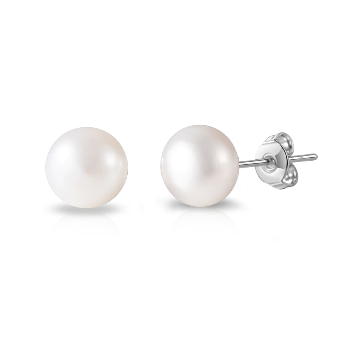 Silver Plated Freshwater Pearl Earrings - Philip Jones Jewellery