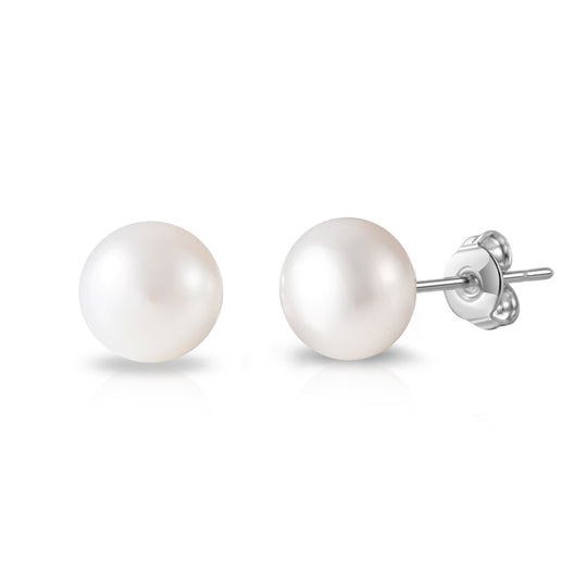 Silver Plated Freshwater Pearl Earrings - Philip Jones Jewellery