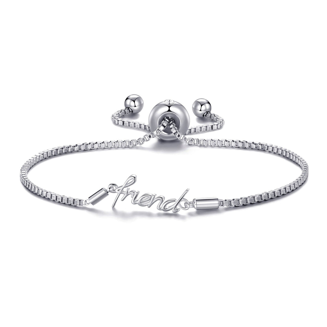 Silver Plated Friend Bracelet Created with Zircondia® Crystals - Philip Jones Jewellery