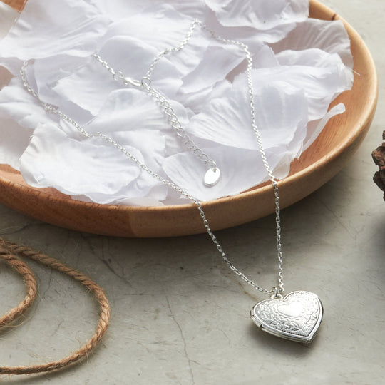 Silver Plated Heart Locket - Philip Jones Jewellery