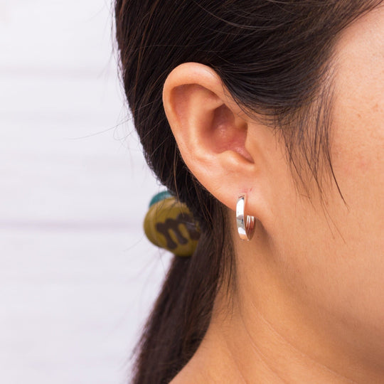 Silver Plated Hoop Earrings - Philip Jones Jewellery