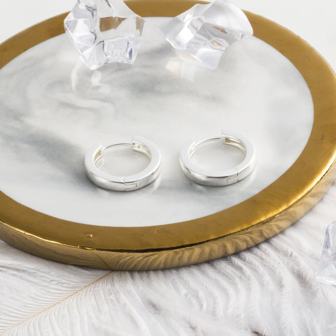 Silver Plated Hoop Earrings - Philip Jones Jewellery