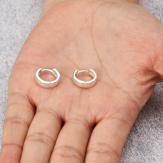 Silver Plated Huggie Earrings - Philip Jones Jewellery