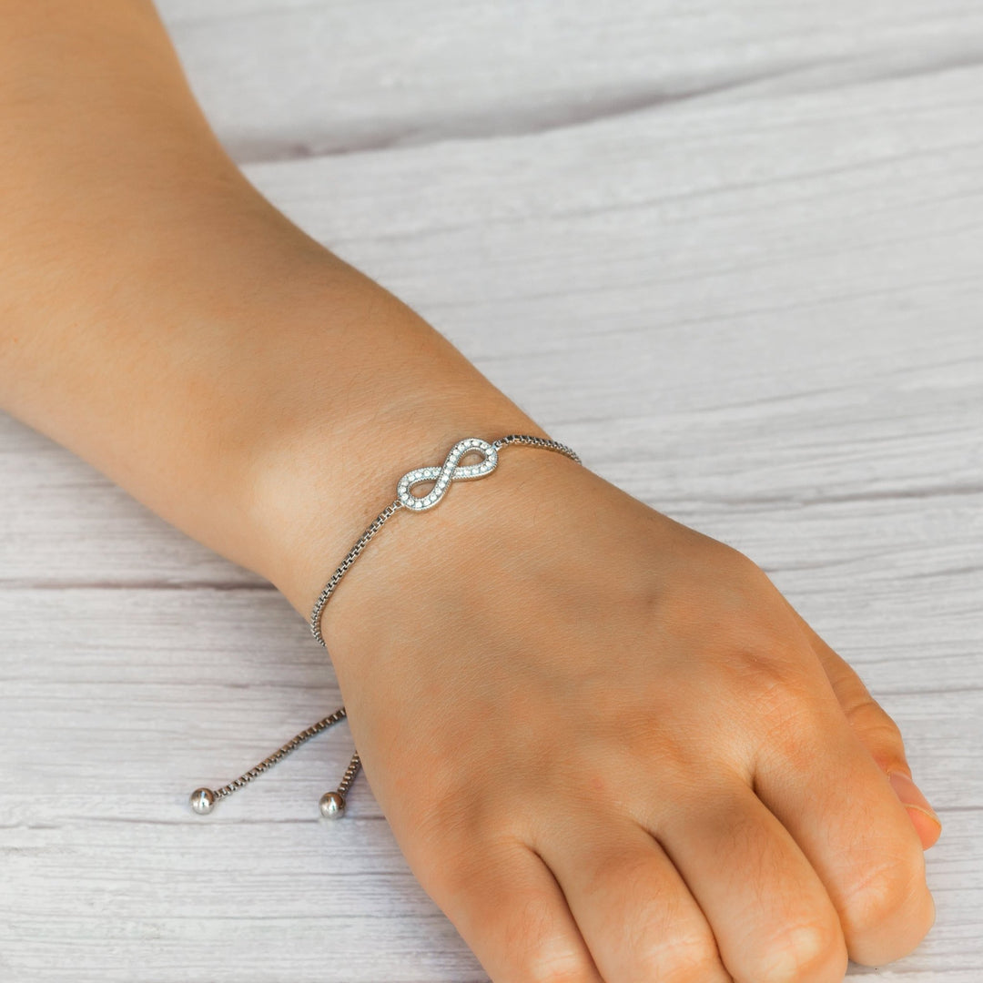 Silver Plated I Couldn't Say I Do Without You Infinity Friendship Bracelet with Zircondia® Crystals - Philip Jones Jewellery