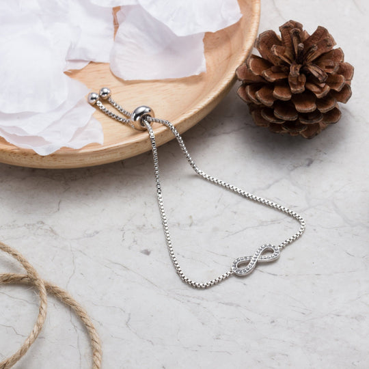 Silver Plated I Couldn't Say I Do Without You Infinity Friendship Bracelet with Zircondia® Crystals - Philip Jones Jewellery