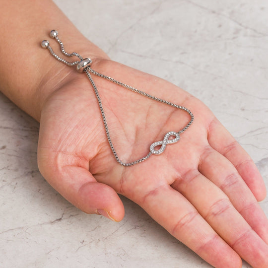 Silver Plated I Couldn't Say I Do Without You Infinity Friendship Bracelet with Zircondia® Crystals - Philip Jones Jewellery