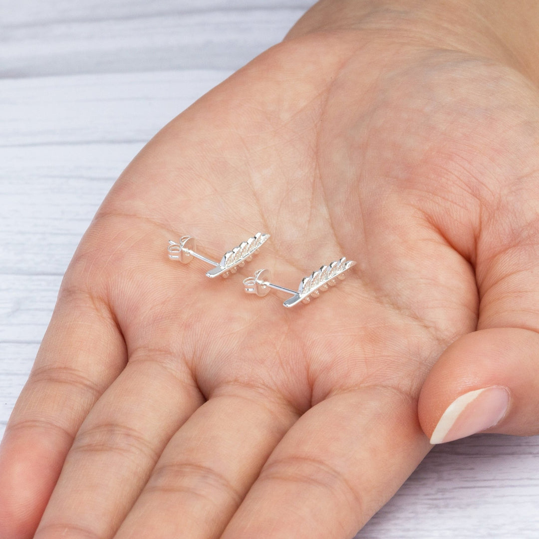 Silver Plated Leaf Earrings - Philip Jones Jewellery