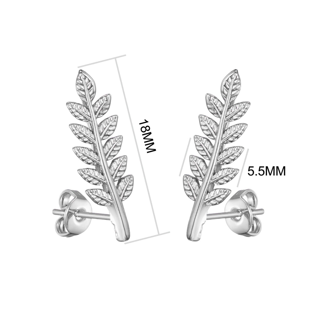 Silver Plated Leaf Earrings - Philip Jones Jewellery