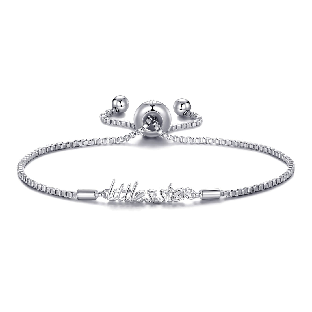 Silver Plated Little Sister Bracelet Created with Zircondia® Crystals - Philip Jones Jewellery
