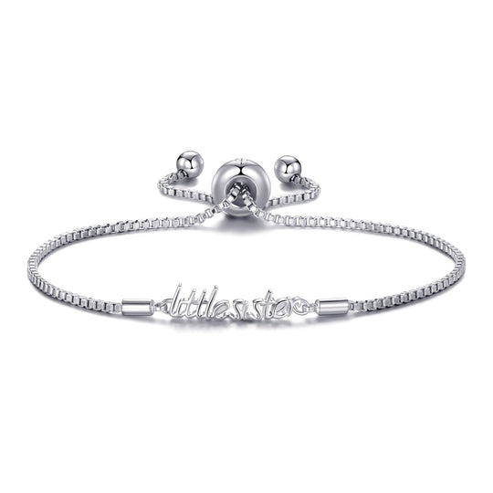 Silver Plated Little Sister Bracelet Created with Zircondia® Crystals - Philip Jones Jewellery