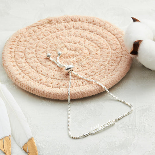 Silver Plated Little Sister Bracelet Created with Zircondia® Crystals - Philip Jones Jewellery