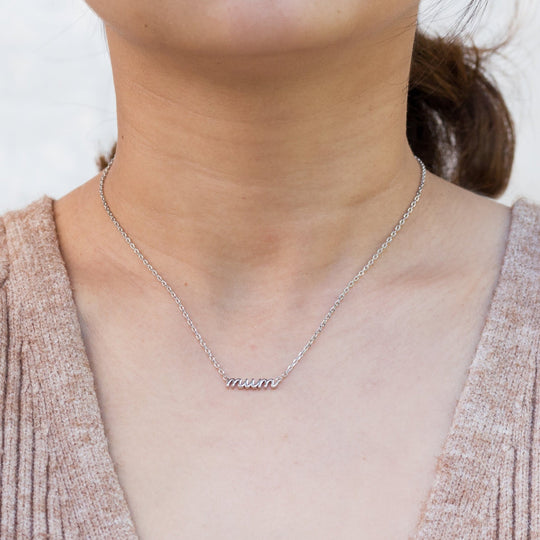 Silver Plated Mum Necklace - Philip Jones Jewellery