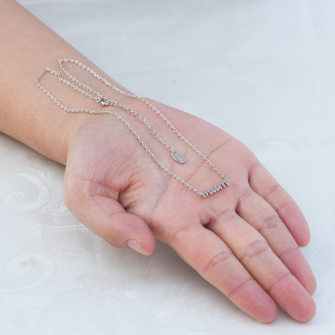 Silver Plated Mum Necklace - Philip Jones Jewellery