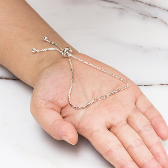 Silver Plated Nan Bracelet Created with Zircondia® Crystals - Philip Jones Jewellery