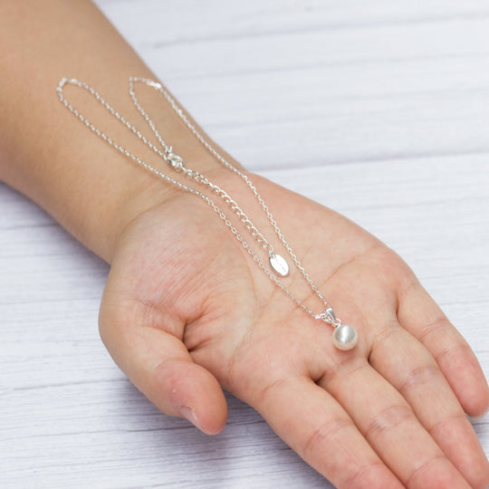 Silver Plated Shell Pearl Necklace - Philip Jones Jewellery