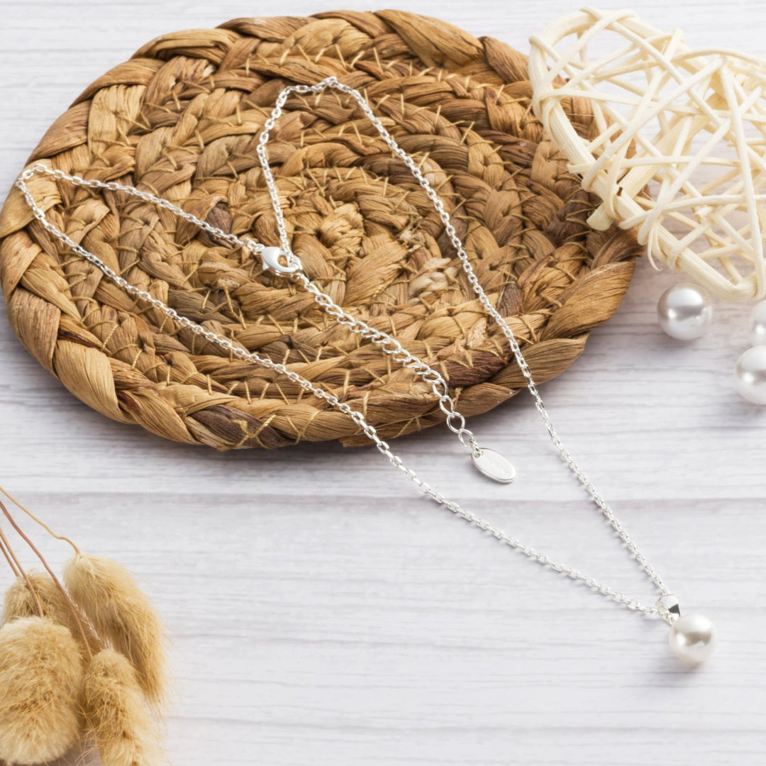 Silver Plated Shell Pearl Necklace - Philip Jones Jewellery