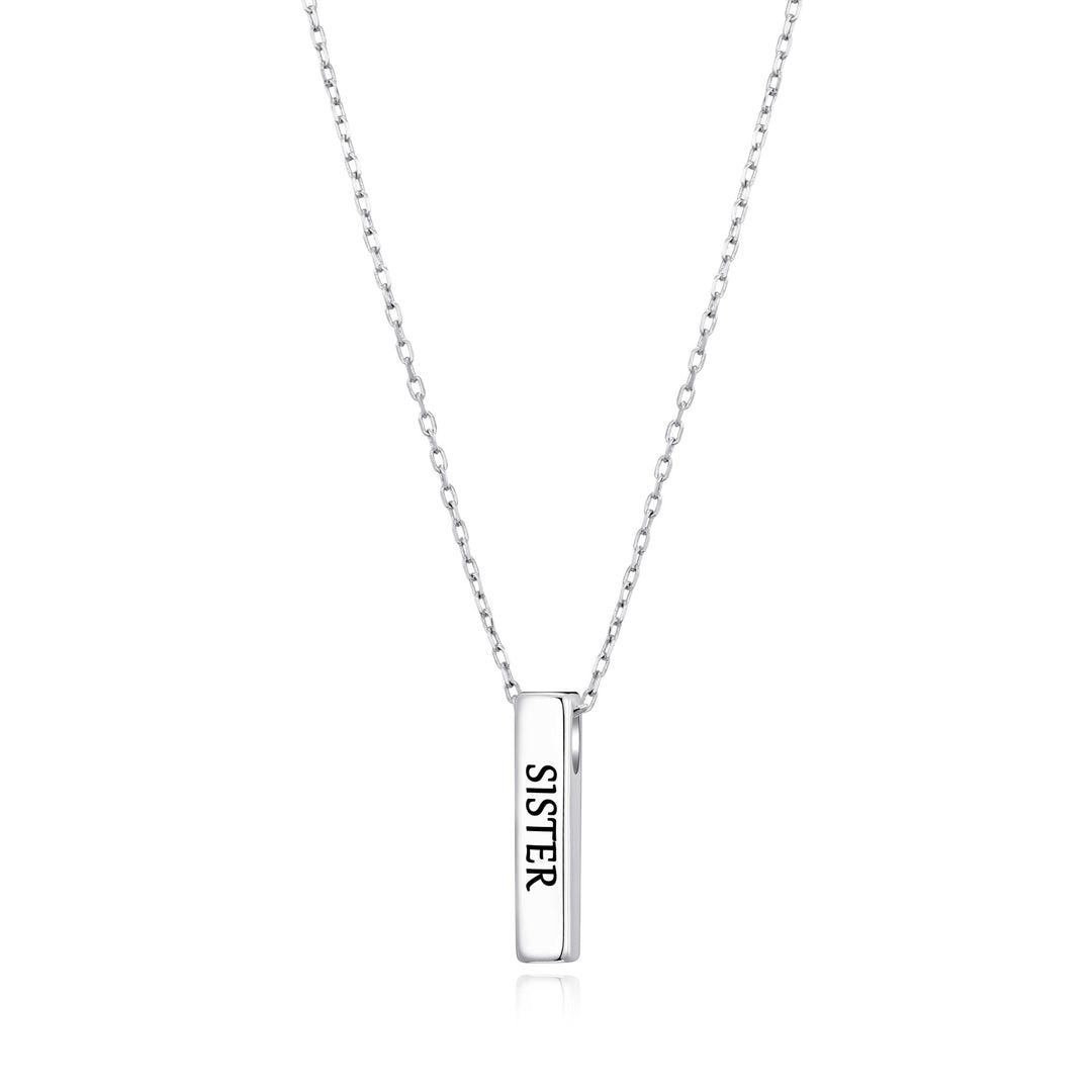 Silver Plated Sister Bar Necklace - Philip Jones Jewellery