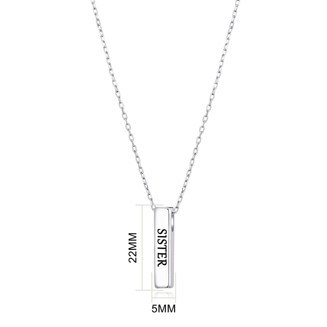 Silver Plated Sister Bar Necklace - Philip Jones Jewellery