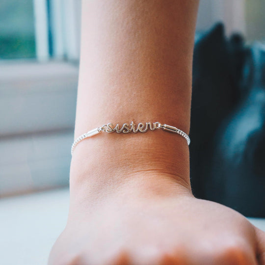 Silver Plated Sister Bracelet Created with Zircondia® Crystals - Philip Jones Jewellery