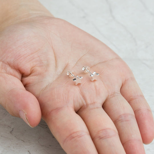 Silver Plated Star Stud Earrings - Philip Jones Jewellery