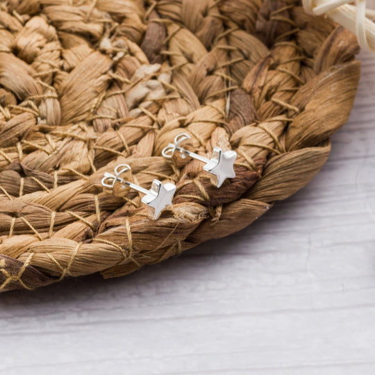 Silver Plated Star Stud Earrings - Philip Jones Jewellery