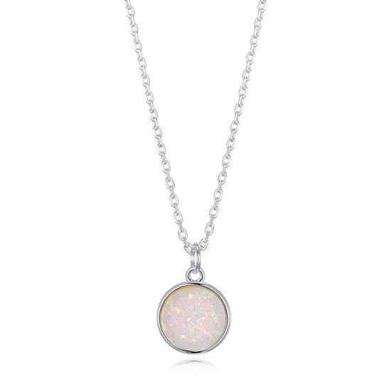 Silver Plated Synthetic White Opal Necklace with Quote Card - Philip Jones Jewellery