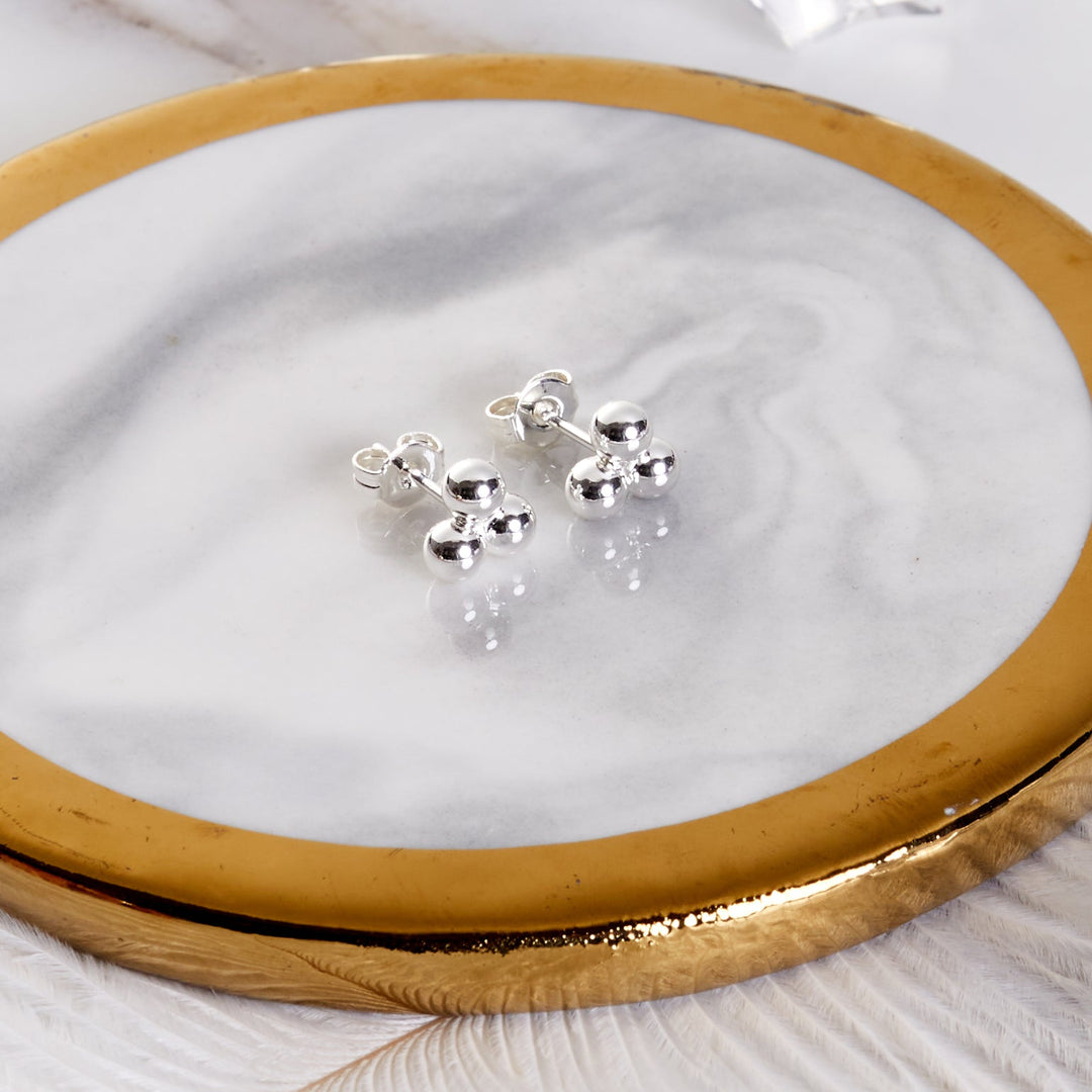 Silver Plated Trinity Earrings - Philip Jones Jewellery