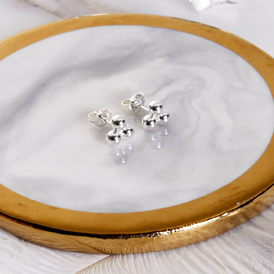 Silver Plated Trinity Earrings - Philip Jones Jewellery