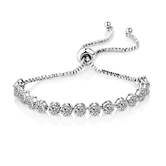Solitaire Crystal Friendship Bracelet with Zircondia® Crystals - Philip Jones Jewellery