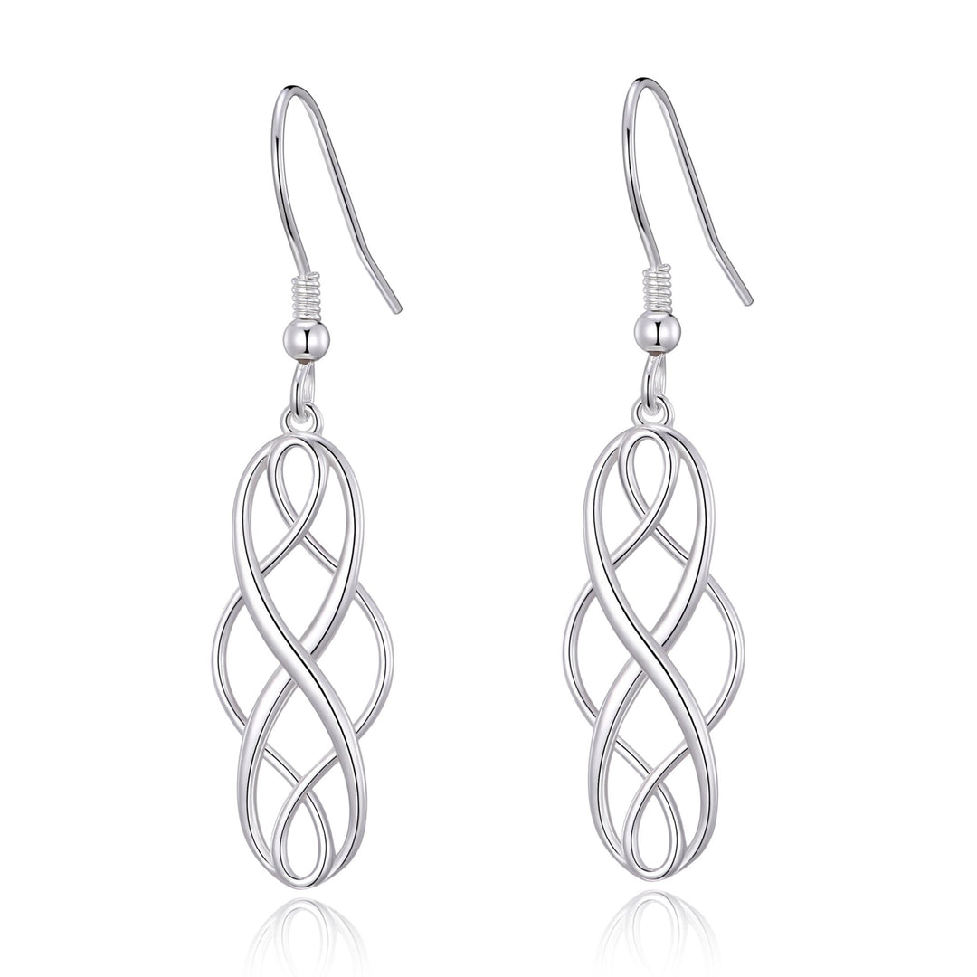 Sterling Silver Celtic Drop Earrings - Philip Jones Jewellery