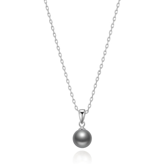 Sterling Silver Grey Shell Pearl Necklace - Philip Jones Jewellery
