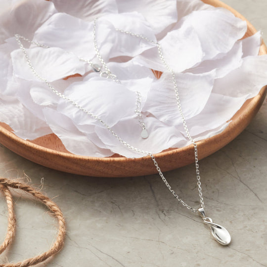 Sterling Silver Infinity Curve Necklace - Philip Jones Jewellery