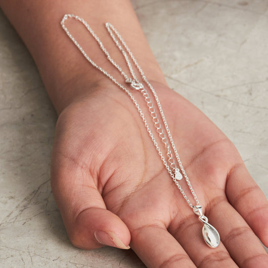 Sterling Silver Infinity Curve Necklace - Philip Jones Jewellery