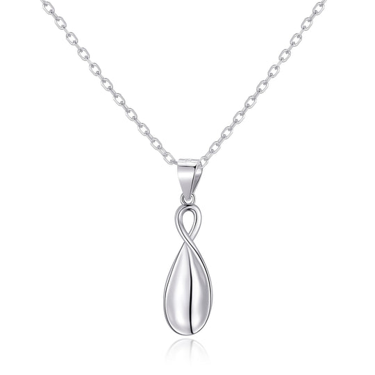 Sterling Silver Infinity Curve Necklace - Philip Jones Jewellery