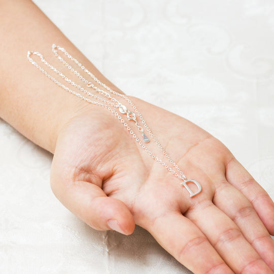 Sterling Silver Initial D Necklace - Philip Jones Jewellery