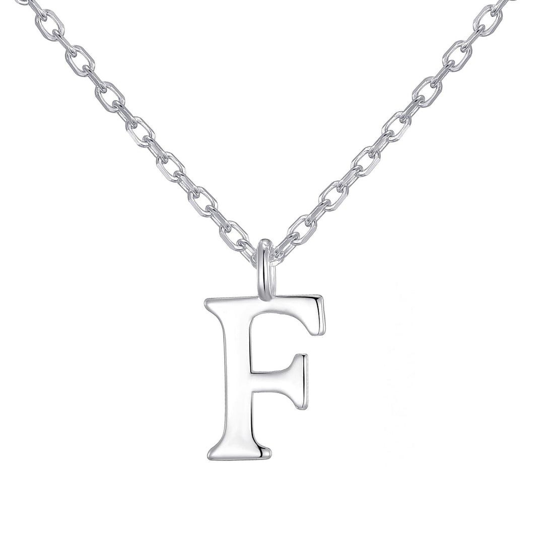 Sterling Silver Initial F Necklace - Philip Jones Jewellery