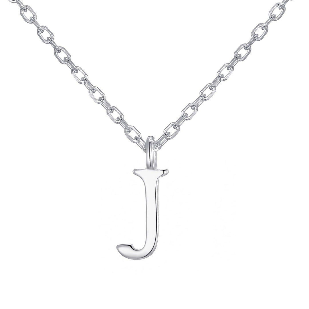 Sterling Silver Initial J Necklace - Philip Jones Jewellery