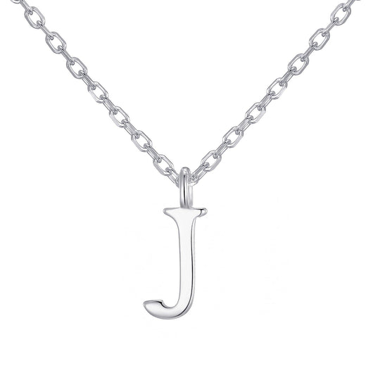 Sterling Silver Initial J Necklace - Philip Jones Jewellery