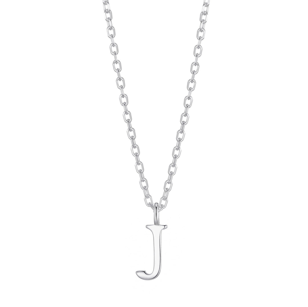 Sterling Silver Initial J Necklace - Philip Jones Jewellery