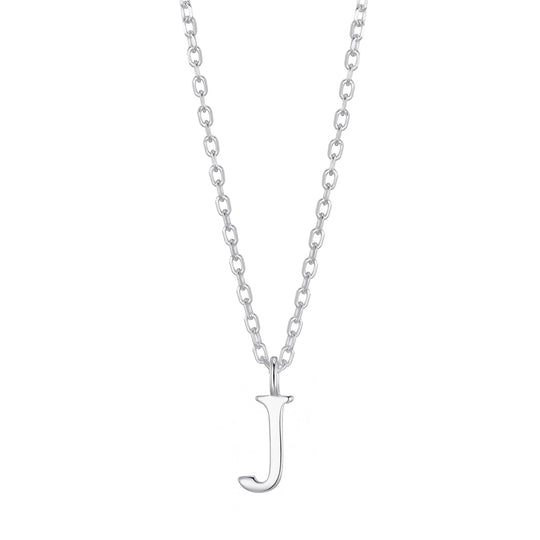 Sterling Silver Initial J Necklace - Philip Jones Jewellery