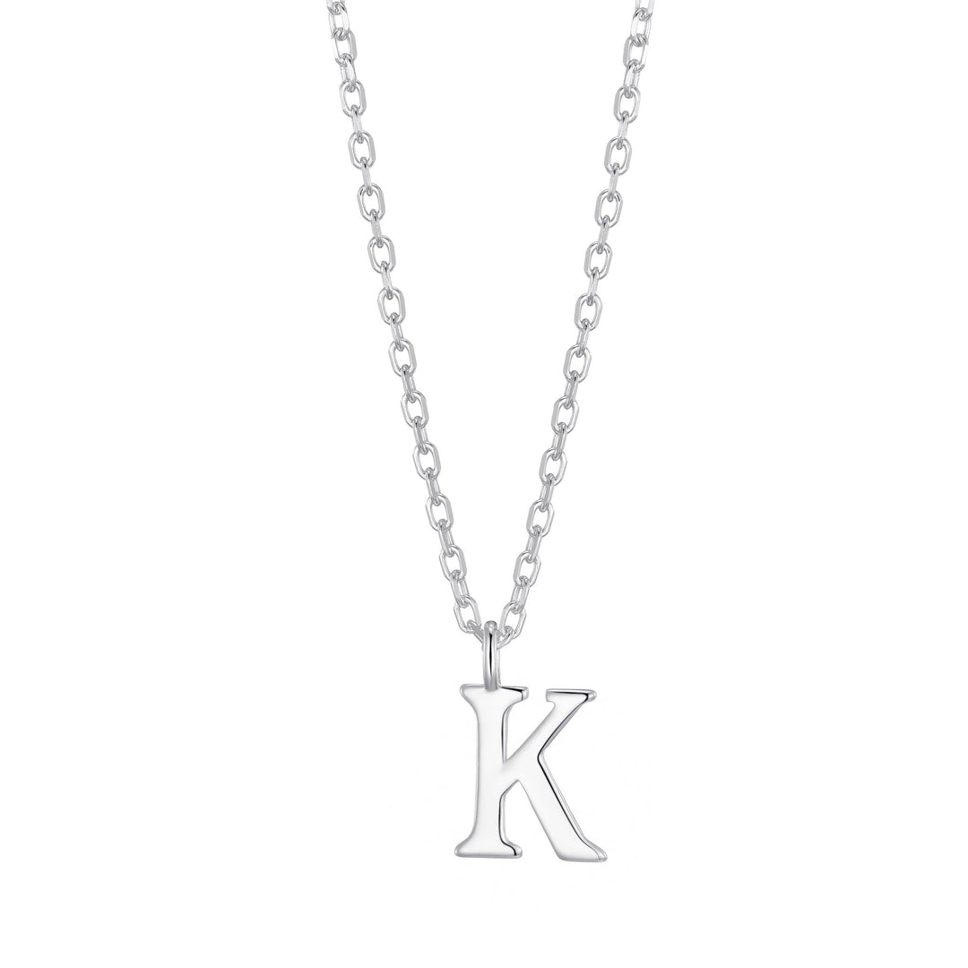 Sterling Silver Initial K Necklace - Philip Jones Jewellery